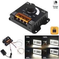 DC12V-24V LED Dimmer Switch 30A Voltage Regulator Strips Adjustable Controller