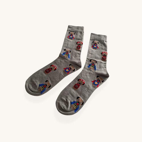 Border terrier superhero socks - terrier,