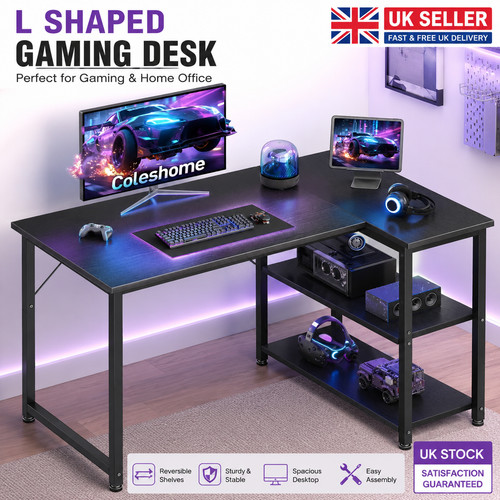 Shaped gaming desk computer - desk,