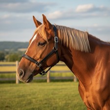 LEATHER HEADCOLLAR BROWN BLACK