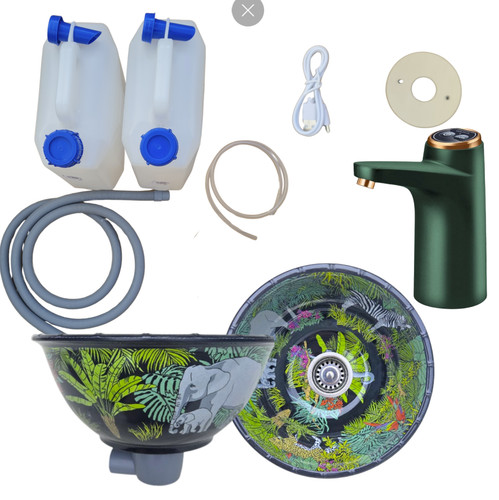 Sink and tap kit jungle - kit, green