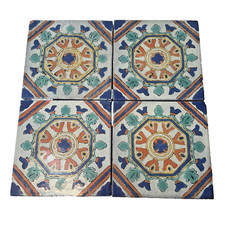 Davies & McDonald D&M Tile Lot of 4 Lg 8"x8" Moorish Terra Cotta 1928-1939 Rare
