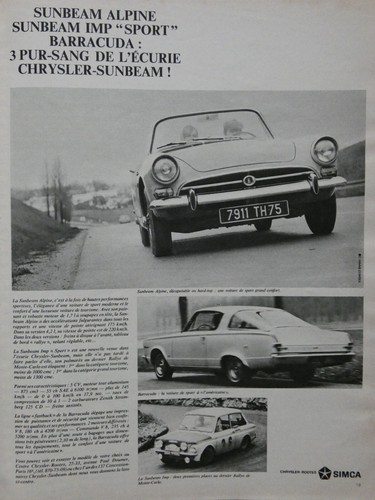1967 simca sunbeam - alpine, and