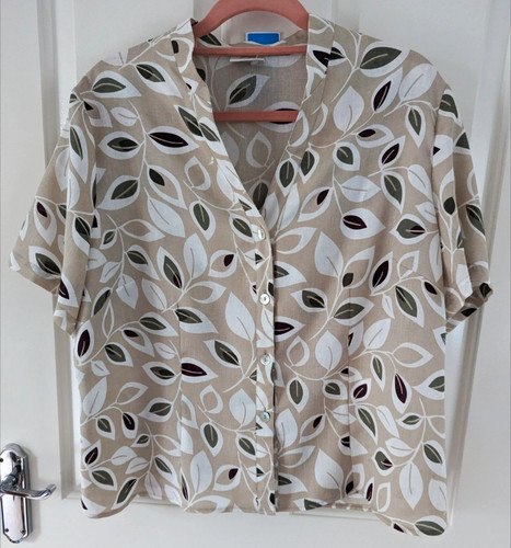 Eastex beige leaf print - eastex,