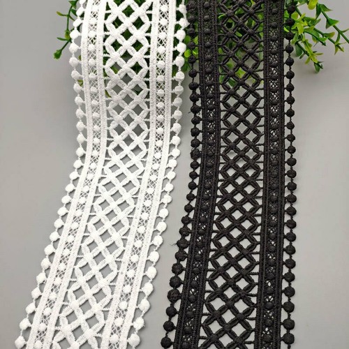 Crocheted lace fabric trim - lace,