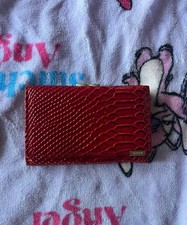 Imperial horse Mock Croc Leather Red Wallet Purse Clutch Money Holder