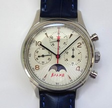 New Gent's RED STAR SEA-GULL 1963 "Airforce" Chronograph Watch with Moon Phase