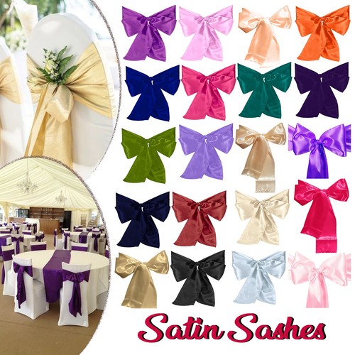 Satin chair sashes wedding - sashes,