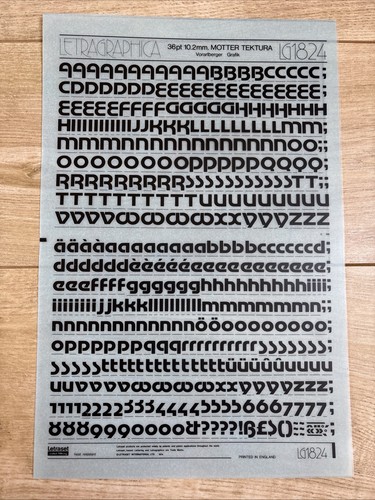 Letraset rub dry transfer - on,