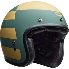 Bell Custom 500 Open Face Motorbike Motorcycle Helmet - Parlor Matt Emerald/Gold
