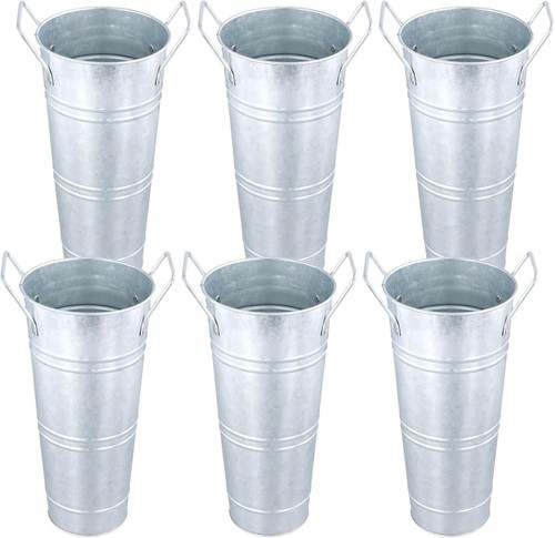 6pcs galvanized flower - 6pcs, buckets