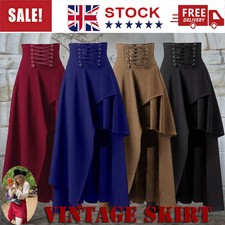 Victorian Bustle Gothic Rock Women Vintage Skirt Lolita Steampunk Ruffled UK-