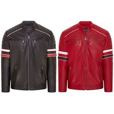 Mens Quilted Biker Leather