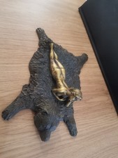 Nude Golden Sexy Young Lady On A Rug Franz Bergman Stamped Urn Austria Figurine.