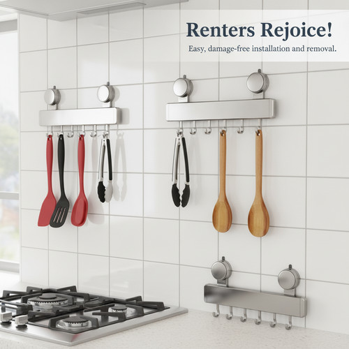 Kitchen wall rack with - rack, suction