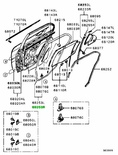 Weatherstrip door opening - rr,