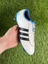 Adidas Adipure IV SG *WORN ONCE* men's football boots size 8 UK white blue