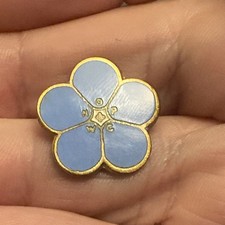 NOPWC Flower-Forget Me Not-Dementia-Enamelled Lapel Pin Badge - Thomas Fattorini