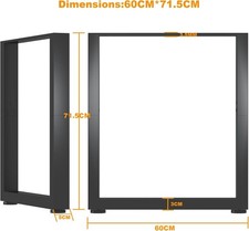 Ronistar Heavy Duty Table Legs Set (2 PCS, H71.5cm x W60cm) , Square Desighn