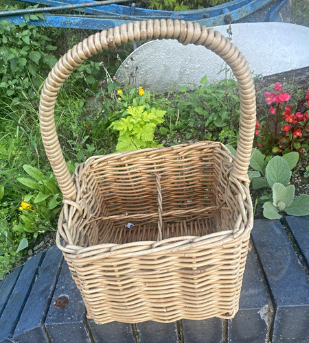 Wicker vintage wine bottle