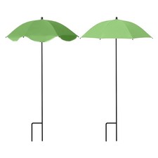 With stake garden umbrella - with,