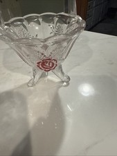 3 footed vintage crystal