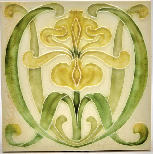 Art nouveau fireplace majolica - art,