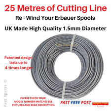 ERBAUER Strimmer Spool Line for EGT18-Li Trimmer 25m x 1.5mm FAST POST
