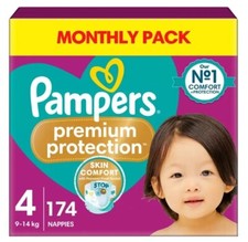 Pampers Size 4 Nappies 174 Pack – 9–14kg Premium Protection Jumbo+ Baby Diapers