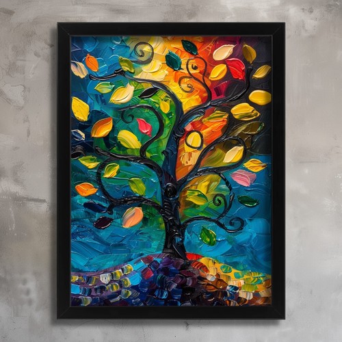 Colourful tree life poster - tree, of