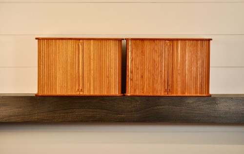 Mcm teak tambour door wall - teak,