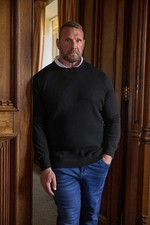 Big & Tall Mens Cable Knit Mock Shirt Jumper