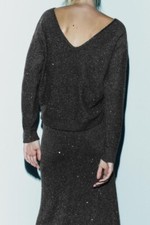 Zara Grey Sequin Knitted
