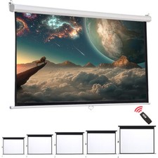 72-120 in Electric/Manual Pull-Down Projector Screen Motorised Theater Cinema 
