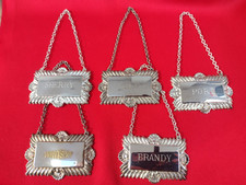 Vintage DECANTER LABEL SET x 5