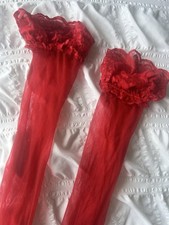 Ladies Red Sheer Lace Top