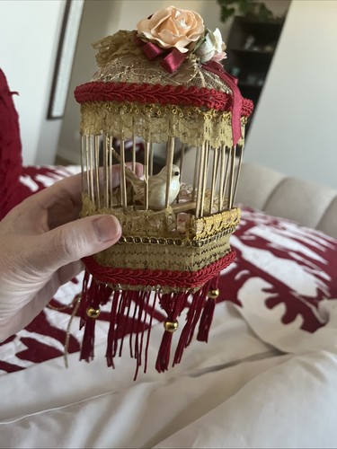 Victorian bird gold cage - victorian,
