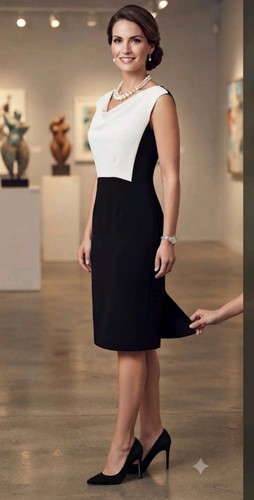 Hobbs black white cowl neck - &,