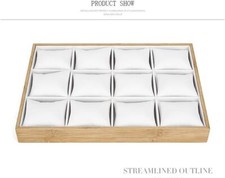 12Grid Velvet Watch Jewellery Display Storage Box Case Bracelet Tray with Pillow
