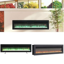 Electric Fire Fireplace 50 60 70"Glass Wallhung/Insert Flame Freestanding Heater