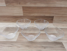 Set of 5 Clear Pressed Glass