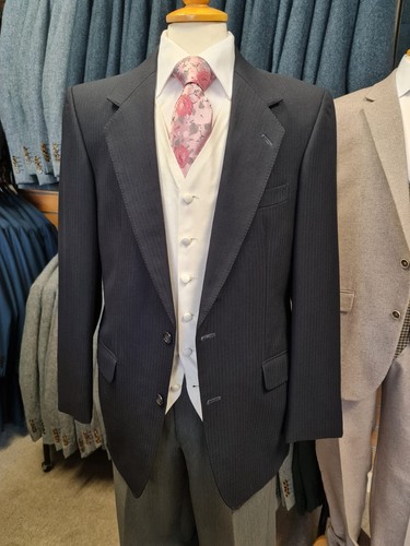 Navy wool herringbone - wool, jacket