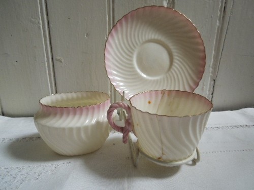 Rare antique belleek pink - antique,