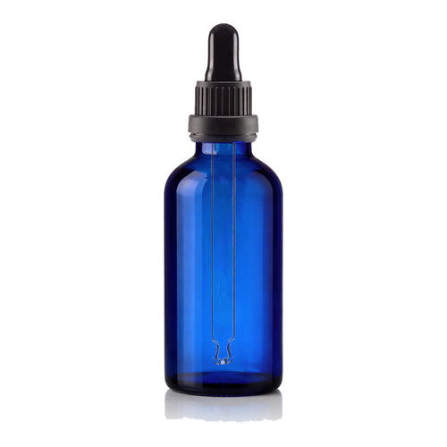 Blue glass dropper bottles - blue,