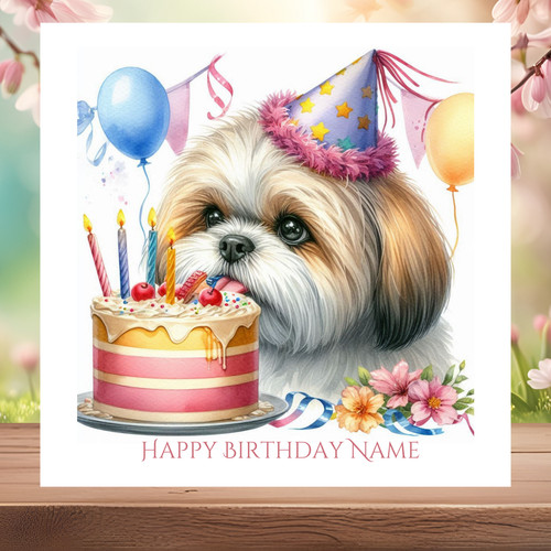 Personalised shih tzu with - personalised,