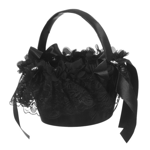 Bridal party black basket with - black,