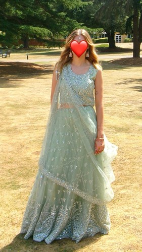 Green silver indian wedding - green,