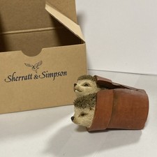 Sherratt & Simpson Hedgehogs in flower pot Boxed (P17)