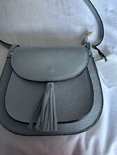 Leather baby blue crossbody