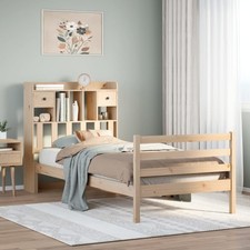 Bookcase Bed Solid Pinewood